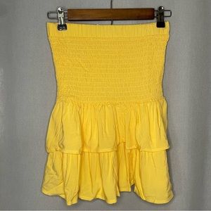 NWT Ascot & Hart Yellow Stretch And Flutter Skirt SMALL